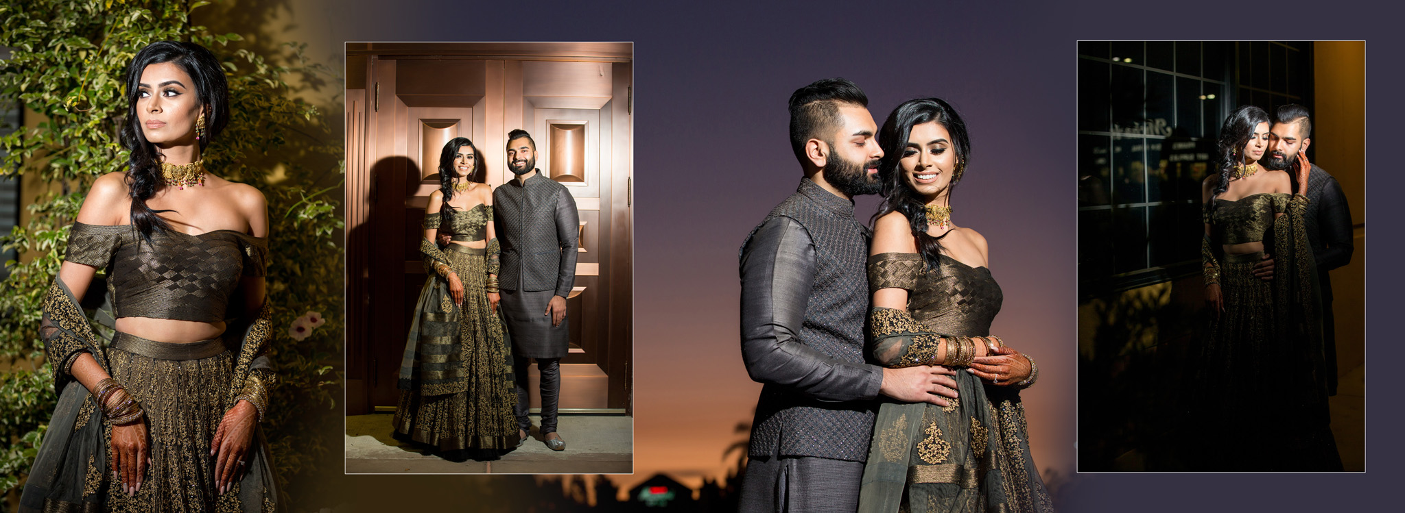Indian wedding album design couple portraits at their Jaago
