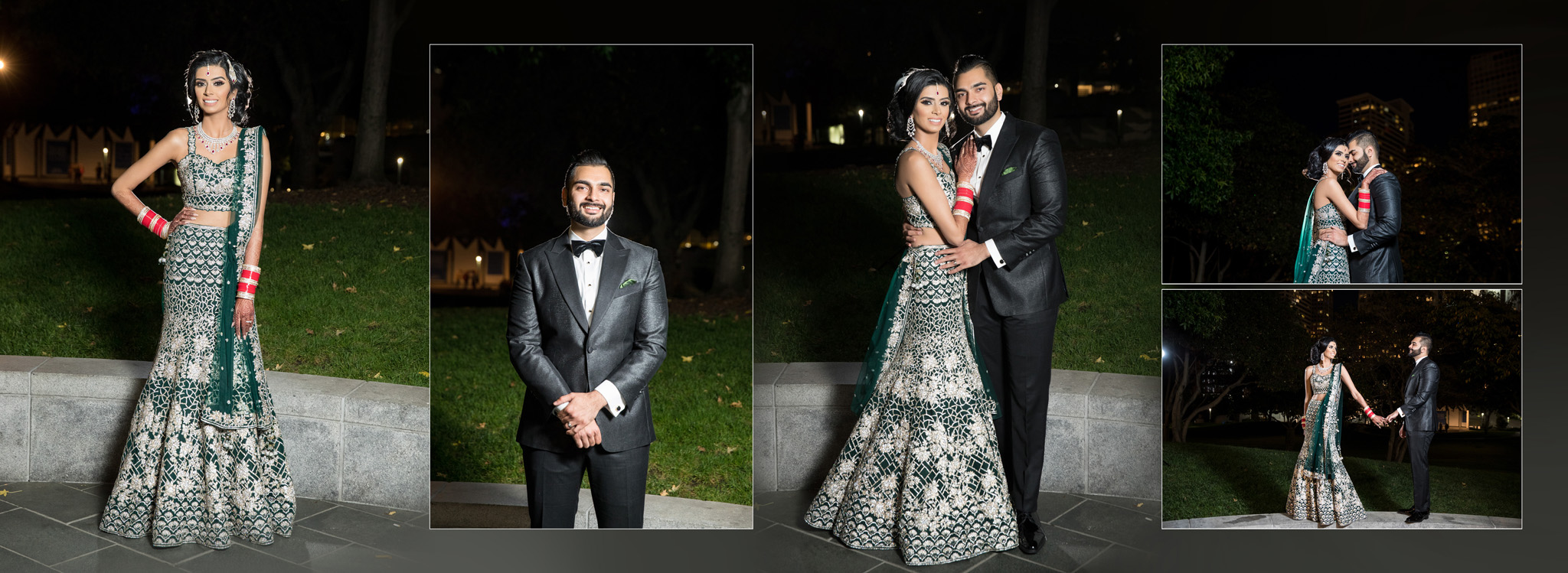 Indian wedding album design bride and groom portraits