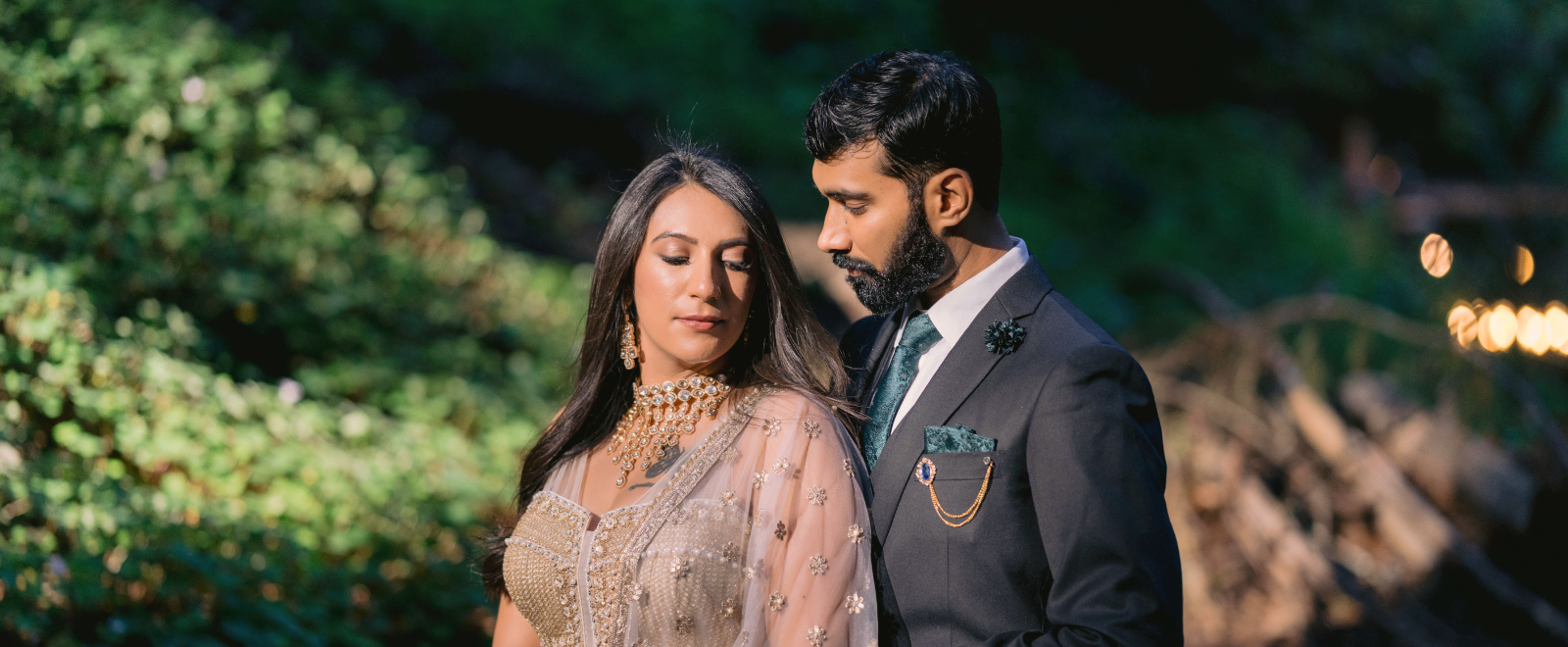Vanya and Sumit's luxury wedding reception at Saratoga Springs Weddings in Saratoga, California