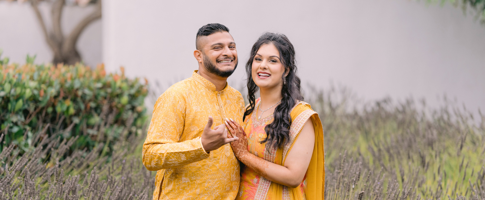 Heena and Bhumil during their Sangeet celebration at Hacienda de Leal in California
