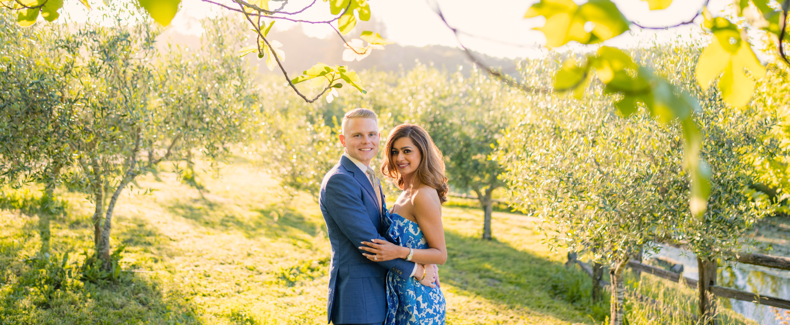 Akshjot and Michael sharing a candid moment during their rehearsal dinner at Benziger Family Winery in Sonoma, California.